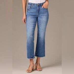 Wit & Wisdom TATUM HIGH RISE CROPPED ITTY BITTY FLARE JEANS WITH FRAY HEM